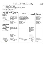 MA TRẬN ĐỀ THI HỌC KÌ II MÔN SINH 7 2010- 2011