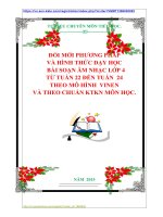 ĐỔI MỚI PHƯƠNG PHÁP  VÀ HÌNH THỨC DẠY HỌC   BÀI SOẠN ÂM NHẠC LỚP 4  TỪ TUẦN 22 ĐẾN TUẦN  24 THEO MÔ HÌNH  VINEN  VÀ THEO CHUẨN KTKN MÔN HỌC.