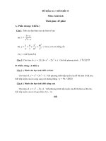 Đề kiểm tra 1 tiết toán 11 Đạo hàm