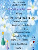 Slide hóa 8 bài 15 định luật bảo tòan khối lượng _Gv Đ.T Hiền ft L.T Dung