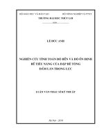 Luận văn Nghiên cứu tính toán độ bền và độ ổn định bể tiêu năng của đập bê tông đầm lăn trọng lực