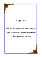 Đào tạo, bồi dưỡng công chức trong nền kinh tế thị trường ở nước ta (qua thực tiễn ở thành phố hà nội)