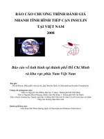 Báo cáo đánh giá nhanh chương trình tiếp cận insulin tại việt nam 2008  báo cáo về tình hình tại thành phố hồ chí minh và khu vực phía nam việt nam