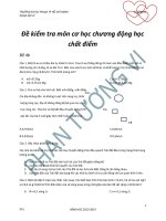 Đề kiểm tra môn cơ học chương động học chất điểm