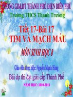 Slide sinh 8 bài 17 tim và mạch máu _Gv N.M Hùng