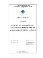 Đánh giá mực độ hài lòng của khách hàng sử dụng dịch vụ thẻ ATM