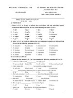 Đề  HSG tỉnh Anh năm học 2010 - 2011