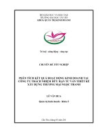 phân tích kết quả hoạt động kinh doanh công ty tnhh xây dựng ngọc thanh