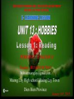 Slide english 11 unit 13 hobbies _reading _B.K Toan