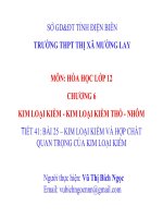 Slide hóa 12 bài 25 kim loại kiềm và hợp chất quan trọng của kim loại kiềm _Gv V.T.B Ngọc