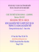 Slide hóa 12 bài 26 kim loại kiềm thổ và hợp chất quan trọng của kim loại kiềm thổ _P.T.H Yến