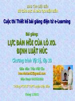 Slide vật lý lớp 12 bài lực đàn hồi của lò xo, ĐL Húc _T.V Cần