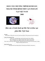 Báo cáo đánh giá nhanh chương trình tiếp cận insulin tại việt nam 2008  báo cáo về tình hình tại hà nội và khu vực phía bắc việt nam