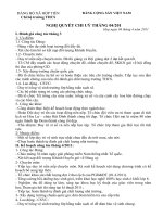 NGHỊ QUYẾT CHI ỦY THÁNG 4.2011