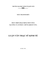 Phát triển hoạt động phân tích tại công ty cổ phần chứng khoán VINA