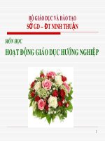 THIẾT KẾ KẾ HOẠCH BÀI DẠY CHO CÁC LOẠI CHỦ ĐỀ HĐGDHN LỚP 10