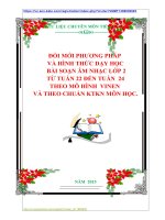 ĐỔI MỚI PHƯƠNG PHÁP  VÀ HÌNH THỨC DẠY HỌC   BÀI SOẠN ÂM NHẠC LỚP 2  TỪ TUẦN 22 ĐẾN TUẦN  24 THEO MÔ HÌNH  VINEN  VÀ THEO CHUẨN KTKN MÔN HỌC.