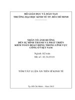 Nhân tố ảnh hưởng đến sự hình thành và phát triển kiểm toán hoạt động trong lĩnh vực công ở Việt Nam (TT)