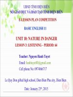Slide english 11 unit 10 nature in danger _listening _N.H Tuyet