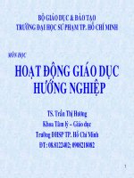 Chương 2: NỘI DUNG, PHƯƠNG PHÁP VÀ HÌNH THỨC TỔ CHỨC CÔNG TÁC  HƯỚNG NGHIỆP Ở TRƯỜNG THPT