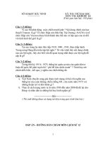 Đề- đáp án thi thử ĐH của Bắc Ninh