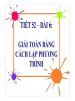 Bài giảng giải toán bằng cách lập phương trình đại số 8