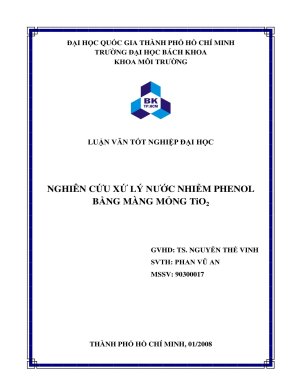 NGHIÊN CỨU XỬ LÝ NƯỚC NHIỄM PHENOL BẰNG MÀNG MỎNG TIO2