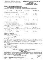 Đề thi giữa học kì II toan 8 năm 2011
