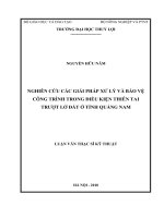 Luận văn Nghiên cứu các giải pháp xử lý và bảo vệ công trình điều kiện thiên tai trượt lở đất đá ở Quảng Nam