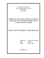 Nghiên cứu khả năng hấp phụ methylen xanh trên vật liệu hấp phụ điều chế từ cành cây keo lá tràm