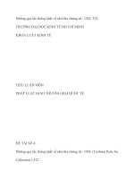 Tiểu luận tài chính quốc tế  Những quy tắc thống nhất về nhờ thu chứng từ - URC (Uniform Rule for Collection ) 522