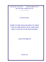 Nghiên cứu hiện trạng hệ thống cây trồng và đề xuất một số biện pháp kỹ thuật trồng trọt tại huyện yên mô tỉnh ninh bình