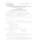 ĐỀ VÀ ĐÁP ÁN SINH HỌC HSG CẤP HUYỆN 2010-2011