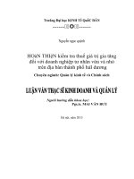 luận văn thạc sĩ kinh doanh và quản lý hoàn thiện kiểm tra thuế giá trị gia tăng đối với các doanh nghiệp tư nhân vừa và nhỏ trên địa bàn thành phố hải dương