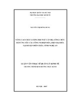 Nâng cao chất lượng đội ngũ cán bộ, công chức đáp ứng yêu cầu công nghiệp hóa, hiện đại hóa tại huyện Diễn Châu, tỉnh Nghệ An