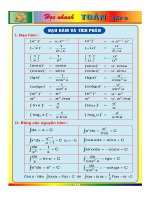 Sổ tay công thức toán học cấp 3 tổng hợp