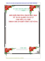 ĐỔI MỚI PHƯƠNG PHÁP DẠY HỌC TỪ TUẦN 26 ĐẾN TUẦN 27 CHI TIÊT, CỤ THỂ  THEO CHUẨN KIẾN THỨC KĨ NĂNG.