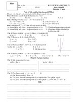 Đề Kiểm tra Đại số 9-chương IV