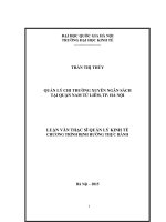 Quản lý chi thường xuyên ngân sách tại quận Nam Từ Liêm, thành phố Hà Nội