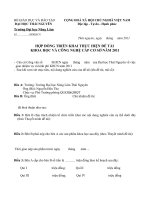 MẪU HỢP ĐỒNG NCKH 2011