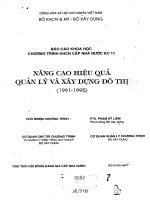 Báo cáo tổng kết chương trình Nâng cao hiệu quả quản lý và xây dựng đô thị