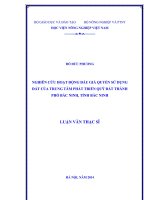 Nghiên cứu hoạt động đấu giá quyền sử dụng đất của trung tâm phát triển quỹ đất thành phố bắc ninh tỉnh bắc ninh