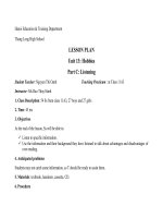 Giao an Listening Unit 13-Grade 11