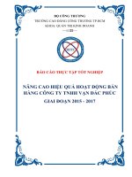 NÂNG CAO HIỆU QUẢ HOẠT ĐỘNG BÁN HÀNG CÔNG TY TNHH VẠN ĐẮC PHÚC