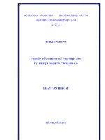 Nghiên cứu chuỗi giá trị thịt lợn tại huyện mai sơn tỉnh sơn la