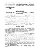 MẪU NGHỊ QUYẾT ĐẠI HỘI CỦA CHI BỘ