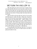 Đề thi vào 10 ĐHQG TPHCM từ 2001