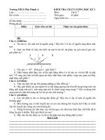 đề thi Lý 7 - HKI