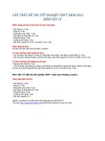 Cấu trúc đề thi tốt nghiệp môn vật lý năm 2011