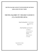 THƯƠNG MẠI ĐIỆN TỬ-THÁI ĐỘ VÀ HÀNH VI CỦA NGƯỜI TIÊU DÙNG